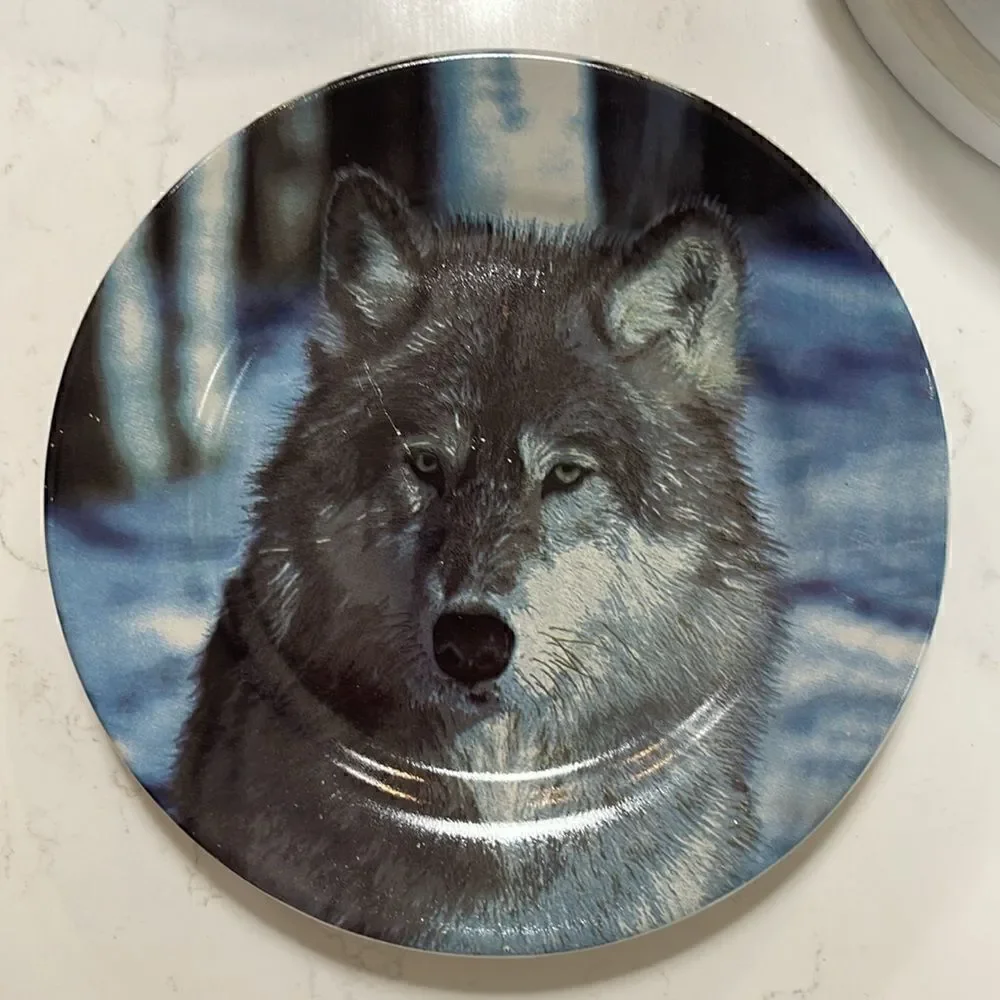 Pacific Northwest Woodland decorative plate set.  Muckleshoot Casino. Set of 4.